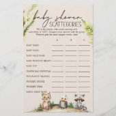 ウッドランド動物赤ちゃんシャワーScategoriesゲーム チラシ (正面)