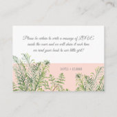 ウッドランド動物赤ちゃん女の子の鹿おむつラッフル エンクロージャーカード (裏面)