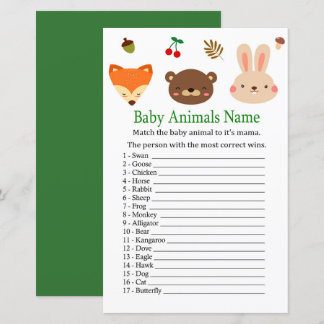 ウッドランド動物赤ん坊の動物の名前ゲーム