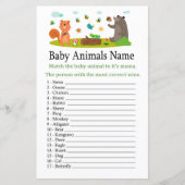 ウッドランド動物赤ん坊の動物の名前ゲーム (正面)