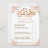 ウッドランド動物赤面フローラオーバーまたはゲーム中 招待状 (正面)