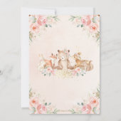 ウッドランド動物赤面フローラオーバーまたはゲーム中 招待状 (裏面)