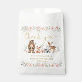 ウッドランド動物赤面フローラベビーシャワー誕生日 フェイバーバッグ (正面)