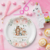 ウッドランド動物赤面フローラベビーシャワー誕生日 ペーパープレート (パーティー)