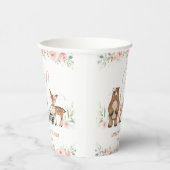 ウッドランド動物赤面フローラベビーシャワー誕生日 紙コップ (右)