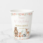 ウッドランド動物赤面フローラ第2回第3回誕生日 紙コップ (裏面)