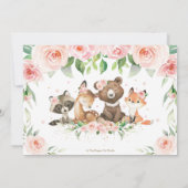 ウッドランド動物赤面フローラ1回目の誕生日写真  サンキューカード (裏面)