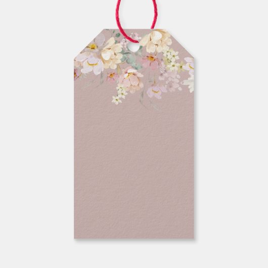 ウッドランド動物野草女の子の赤ちゃんシャワー ギフトタグ (裏面)