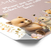 ウッドランド動物野草女の子ベビーシャワーおむつ ポスター (角)