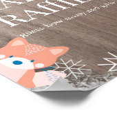 ウッドランド動物雪の赤ちゃんシャワーおむつラッフル ポスター (角)