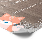 ウッドランド動物雪の赤ちゃんシャワー甘いトリートサイン ポスター (角)