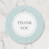 ウッドランド動物雪片ウッドブルーベビーシャワー フェイバータグ (裏面)