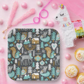 ウッドランド動物雪片スカンジナビア・クリスマス ペーパープレート (パーティー)