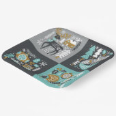 ウッドランド動物雪片スカンジナビア・クリスマス ペーパープレート (傾斜あり)