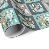 ウッドランド動物雪片スカンジナビア・クリスマス ラッピングペーパー (ロールコーナー)