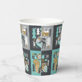 ウッドランド動物雪片スカンジナビア・クリスマス 紙コップ (右)