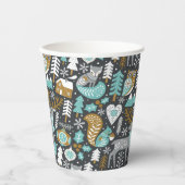ウッドランド動物雪片スカンジナビア・クリスマス 紙コップ (正面)