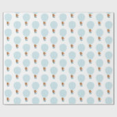 ウッドランド動物青熱気球 ラッピングペーパー (フラット)