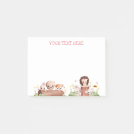 ウッドランド動物食用ポストそれノート幸せな顔 ポストイット