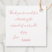 ウッドランド動物鹿の水彩ありがとう フェイバータグ (裏面)