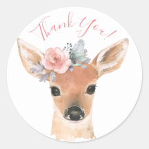 ウッドランド動物鹿の水色タイポグラフィ名