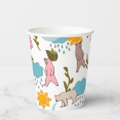 ウッドランド動物 – キツネとクマのパーティー用品 紙コップ (裏面)
