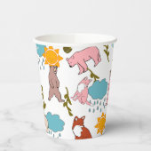 ウッドランド動物 – キツネとクマのパーティー用品 紙コップ (左)