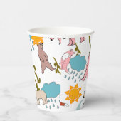 ウッドランド動物 – キツネとクマのパーティー用品 紙コップ (右)