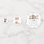ウッドランド動物，森，ワイルドワン，最初の誕生日 コンフェッティ (正面)