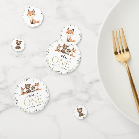 ウッドランド動物，森，ワイルドワン，最初の誕生日 コンフェッティ (グループ)