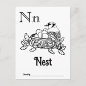 ウッドランド動物ABCぬりえ赤ちゃんシャワー活動 ポストカード (正面)