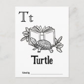 ウッドランド動物ABCぬりえ赤ちゃんシャワー活動 ポストカード (正面)