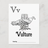 ウッドランド動物ABCぬりえ赤ちゃんシャワー活動 ポストカード (正面)