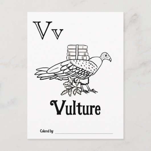 ウッドランド動物ABCぬりえ赤ちゃんシャワー活動 ポストカード (正面)