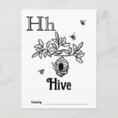 ウッドランド動物ABCぬりえ赤ちゃんシャワー活動 ポストカード (正面)