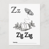 ウッドランド動物ABCぬりえ赤ちゃんシャワー活動 ポストカード (正面)