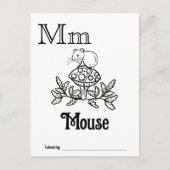 ウッドランド動物ABCぬりえ赤ちゃんシャワー活動 ポストカード (正面)