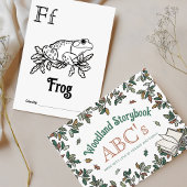 ウッドランド動物ABCぬりえ赤ちゃんシャワー活動 ポストカード