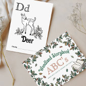 ウッドランド動物ABCぬりえ赤ちゃんシャワー活動 ポストカード