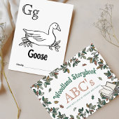 ウッドランド動物ABCぬりえ赤ちゃんシャワー活動 ポストカード