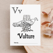 ウッドランド動物ABCぬりえ赤ちゃんシャワー活動 ポストカード