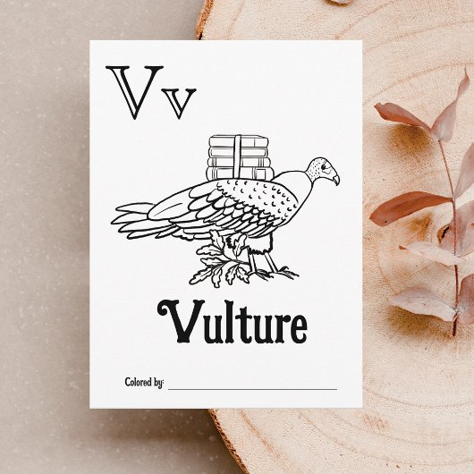 ウッドランド動物ABCぬりえ赤ちゃんシャワー活動 ポストカード