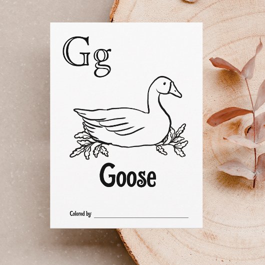 ウッドランド動物ABCぬりえ赤ちゃんシャワー活動 ポストカード