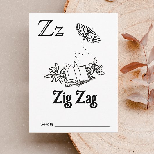 ウッドランド動物ABCぬりえ赤ちゃんシャワー活動 ポストカード