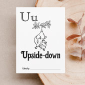 ウッドランド動物ABCぬりえ赤ちゃんシャワー活動 ポストカード