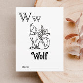 ウッドランド動物ABCぬりえ赤ちゃんシャワー活動 ポストカード