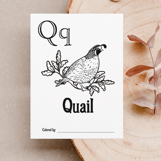 ウッドランド動物ABCぬりえ赤ちゃんシャワー活動 ポストカード