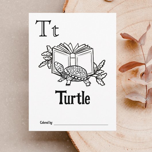 ウッドランド動物ABCぬりえ赤ちゃんシャワー活動 ポストカード