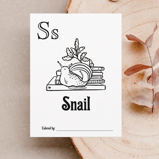 ウッドランド動物ABCぬりえ赤ちゃんシャワー活動 ポストカード