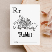 ウッドランド動物ABCぬりえ赤ちゃんシャワー活動 ポストカード